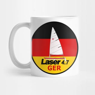 laser class sailboat on flag Germany Mug